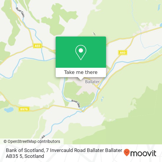 Bank of Scotland, 7 Invercauld Road Ballater Ballater AB35 5 map