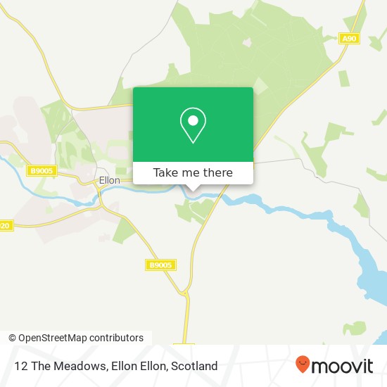 12 The Meadows, Ellon Ellon map