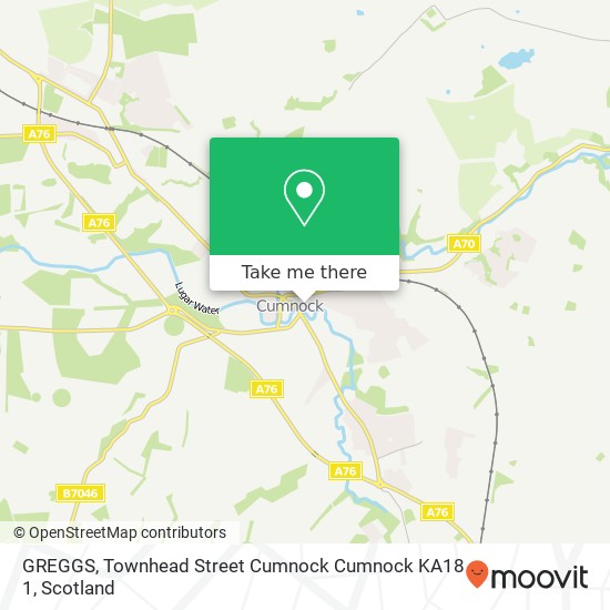 GREGGS, Townhead Street Cumnock Cumnock KA18 1 map