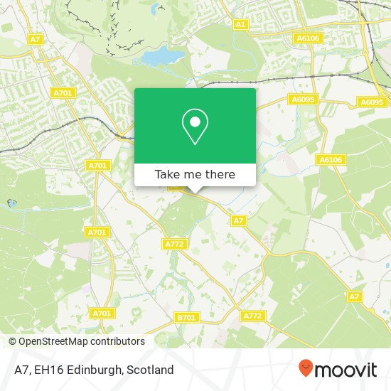 A7, EH16 Edinburgh map