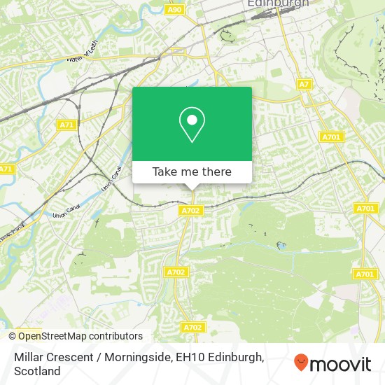 Millar Crescent / Morningside, EH10 Edinburgh map