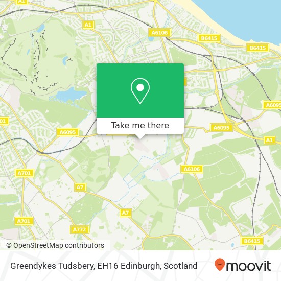 Greendykes Tudsbery, EH16 Edinburgh map