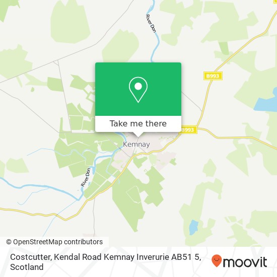 Costcutter, Kendal Road Kemnay Inverurie AB51 5 map