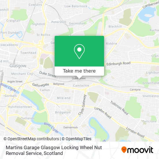 Martins Garage Glasgow Locking Wheel Nut Removal Service map