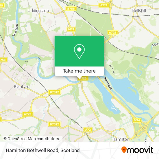 Hamilton Bothwell Road map