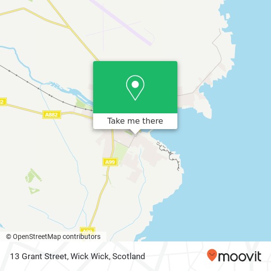 13 Grant Street, Wick Wick map