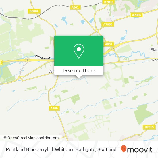 Pentland Blaeberryhill, Whitburn Bathgate map