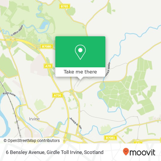 6 Bensley Avenue, Girdle Toll Irvine map