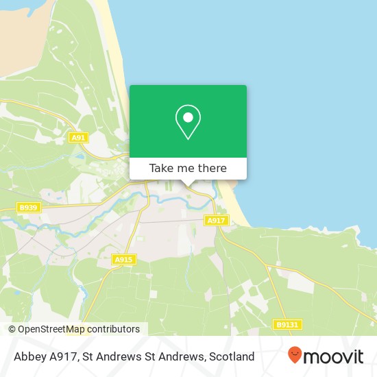 Abbey A917, St Andrews St Andrews map