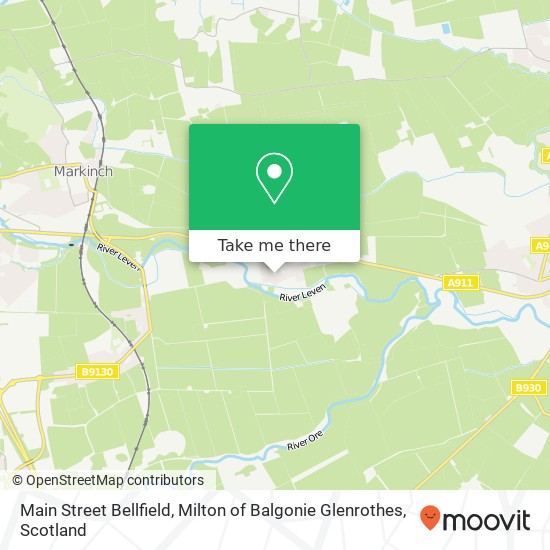 Main Street Bellfield, Milton of Balgonie Glenrothes map