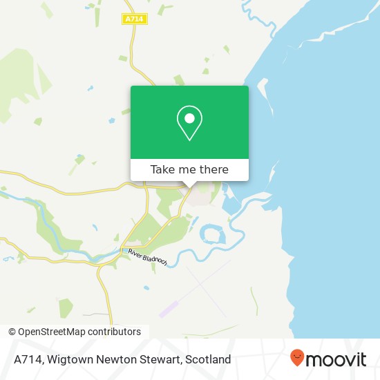 A714, Wigtown Newton Stewart map