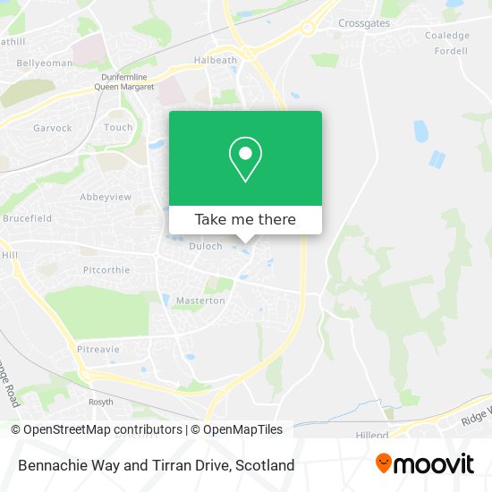 Bennachie Way and Tirran Drive map