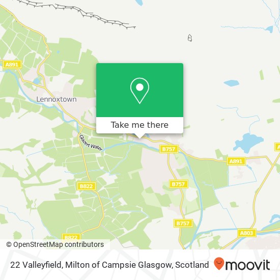 22 Valleyfield, Milton of Campsie Glasgow map