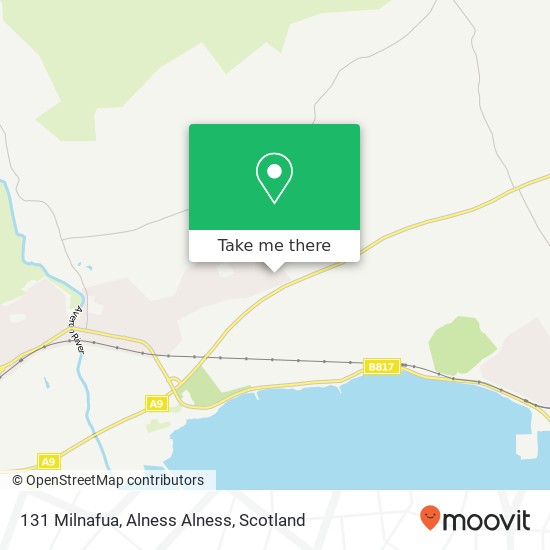 131 Milnafua, Alness Alness map