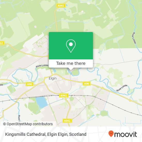 Kingsmills Cathedral, Elgin Elgin map