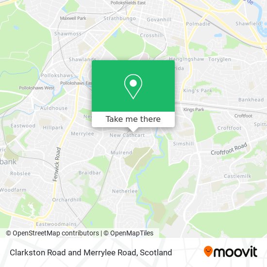 Clarkston Road and Merrylee Road map