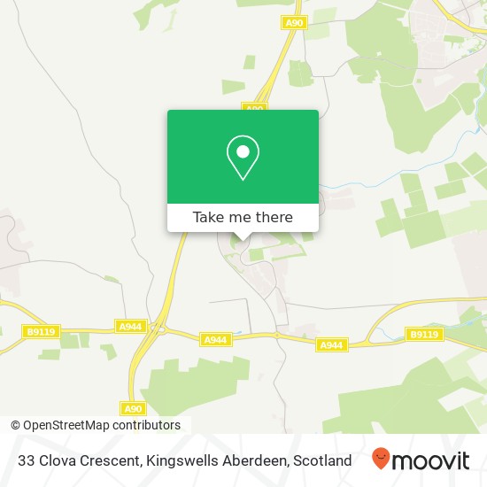 33 Clova Crescent, Kingswells Aberdeen map