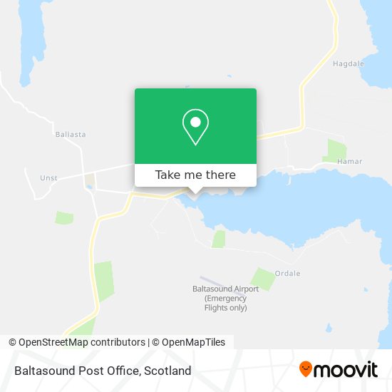 Baltasound Post Office map