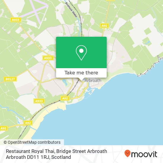 Restaurant Royal Thai, Bridge Street Arbroath Arbroath DD11 1RJ map