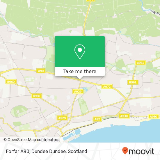 Forfar A90, Dundee Dundee map