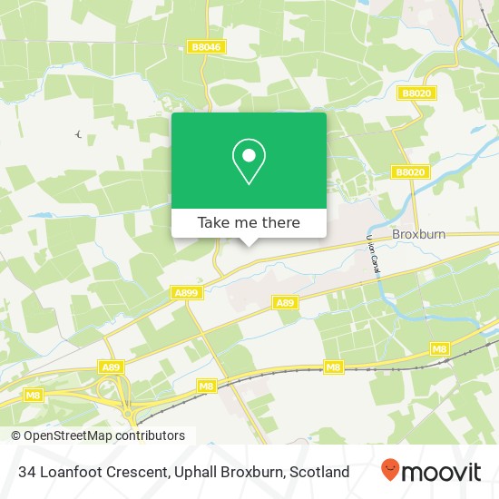 34 Loanfoot Crescent, Uphall Broxburn map