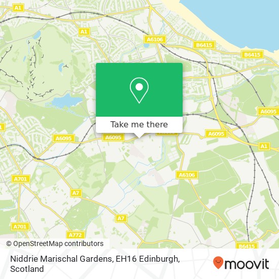 Niddrie Marischal Gardens, EH16 Edinburgh map