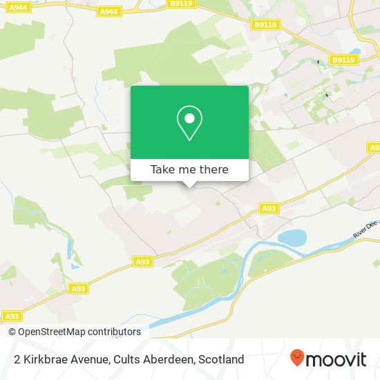 2 Kirkbrae Avenue, Cults Aberdeen map