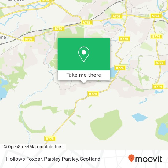 Hollows Foxbar, Paisley Paisley map