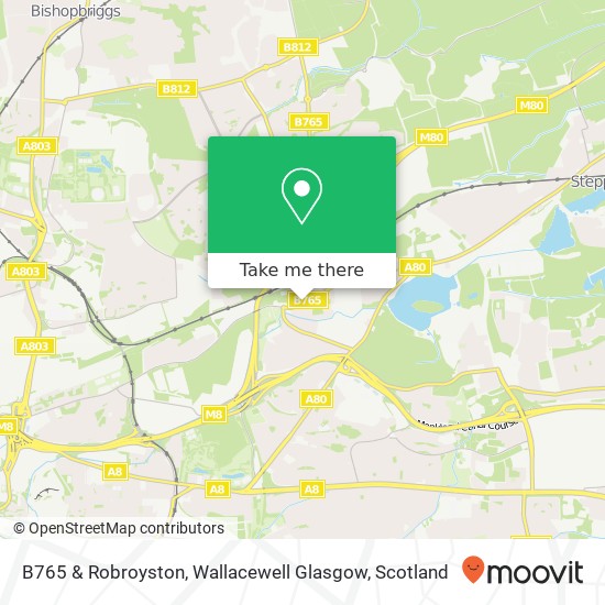 B765 & Robroyston, Wallacewell Glasgow map