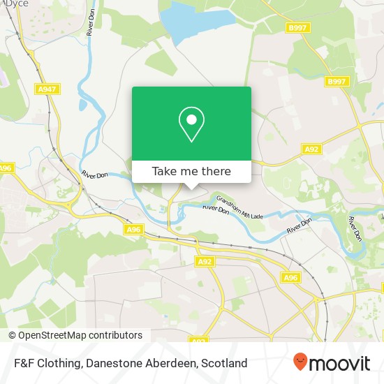 F&F Clothing, Danestone Aberdeen map