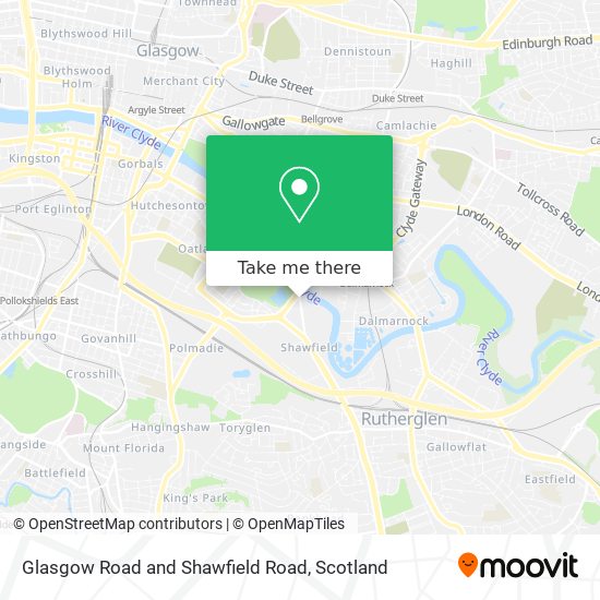 Glasgow Road and Shawfield Road map