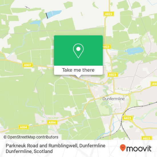 Parkneuk Road and Rumblingwell, Dunfermline Dunfermline map