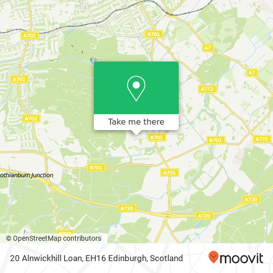 20 Alnwickhill Loan, EH16 Edinburgh map