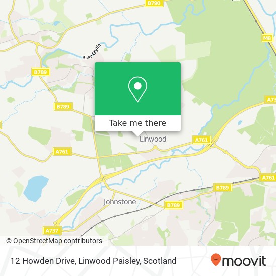 12 Howden Drive, Linwood Paisley map