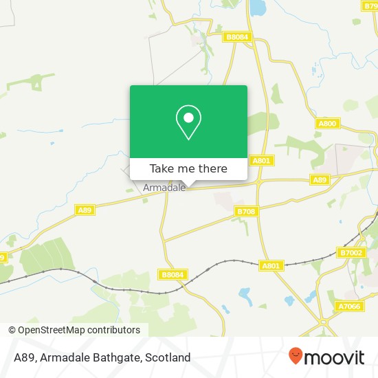 A89, Armadale Bathgate map