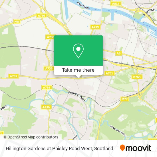 Hillington Gardens at Paisley Road West map