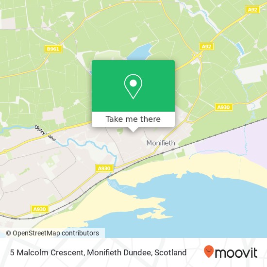 5 Malcolm Crescent, Monifieth Dundee map