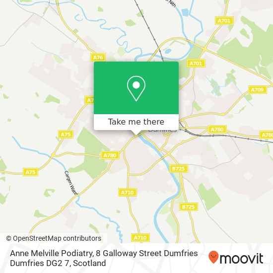 Anne Melville Podiatry, 8 Galloway Street Dumfries Dumfries DG2 7 map