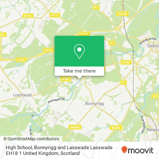 High School, Bonnyrigg and Lasswade Lasswade EH18 1 United Kingdom map