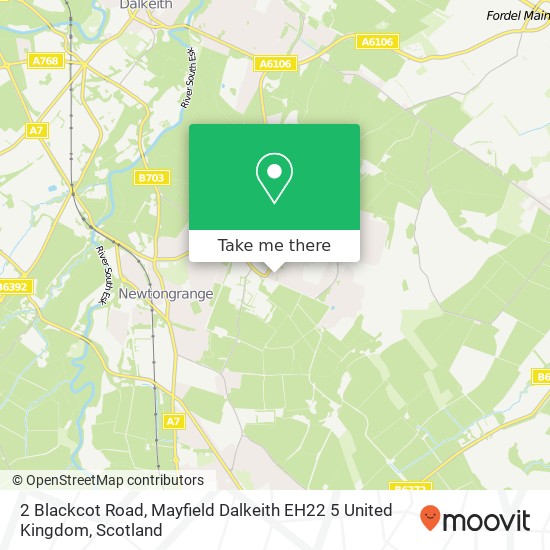 2 Blackcot Road, Mayfield Dalkeith EH22 5 United Kingdom map