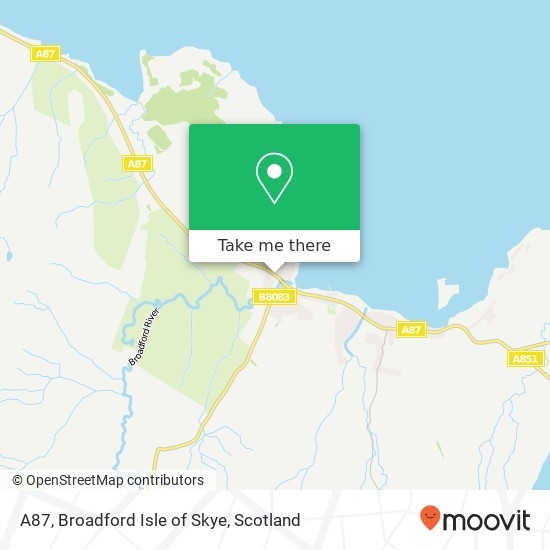A87, Broadford Isle of Skye map