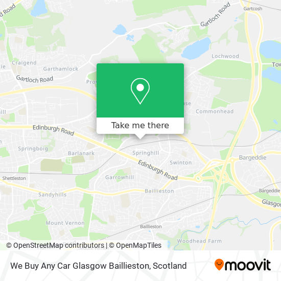 We Buy Any Car Glasgow Baillieston map