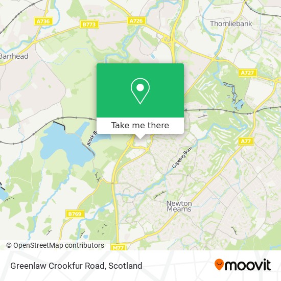 Greenlaw Crookfur Road map