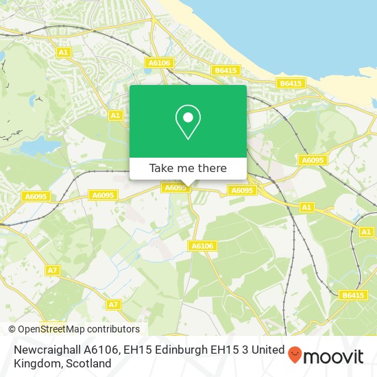 Newcraighall A6106, EH15 Edinburgh EH15 3 United Kingdom map