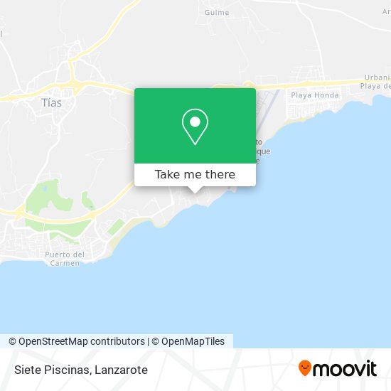 Siete Piscinas map