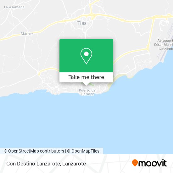 mapa Con Destino Lanzarote