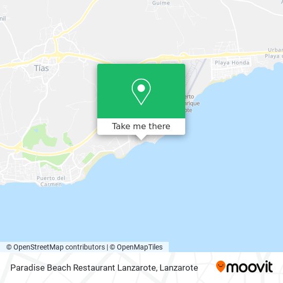 mapa Paradise Beach Restaurant Lanzarote