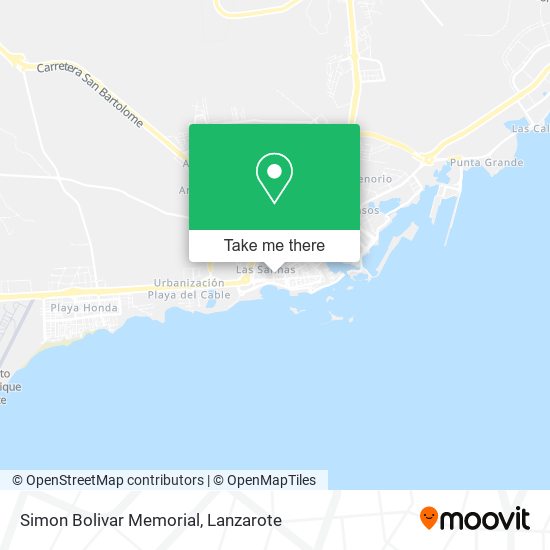 Simon Bolivar Memorial map