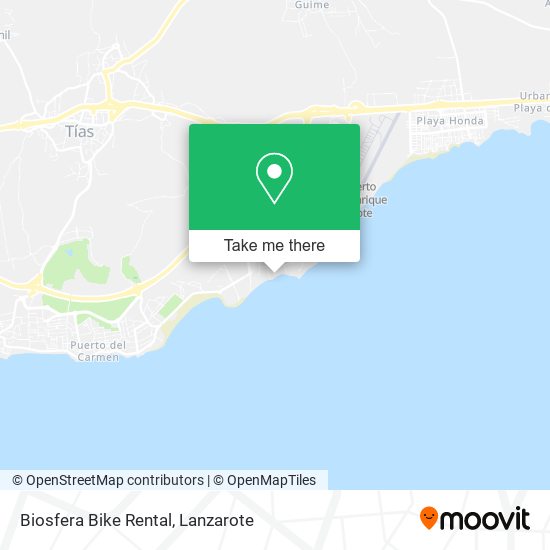 Biosfera Bike Rental map