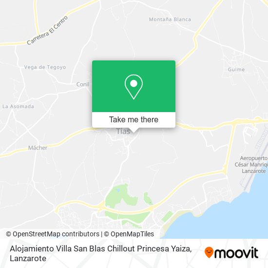 Alojamiento Villa San Blas Chillout Princesa Yaiza map